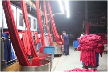 cotton processing in Chinese textile industry dyehouse