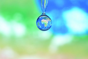 water scarcity - the earth in water drop